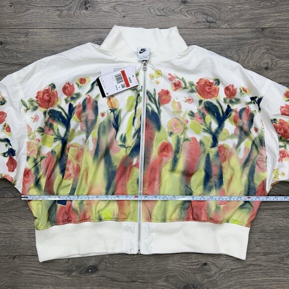 Nike Bomber Jacket Sz Large Womens Sportswear Artist Collection Sail Multicolor - Picture 5 of 14